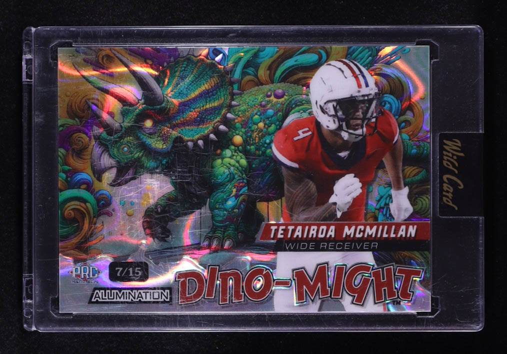 Tetairoa Mcmillan 2024 Wild Card Alumination Dino-Might Triceratops #DMTRI1-TM RC #7/15 at PristineAuction.com Tetairoa Mcmillan 2024 Wild Card Alumination Dino-Might Triceratops #DMTRI1-TM RC #7/15 at PristineAuction.com