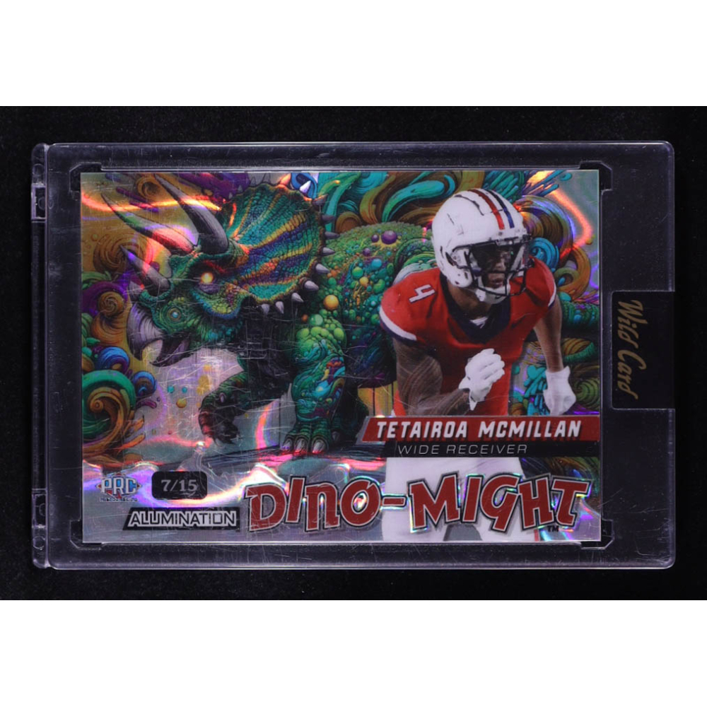 Tetairoa Mcmillan 2024 Wild Card Alumination Dino-Might Triceratops #DMTRI1-TM RC #7/15 at PristineAuction.com