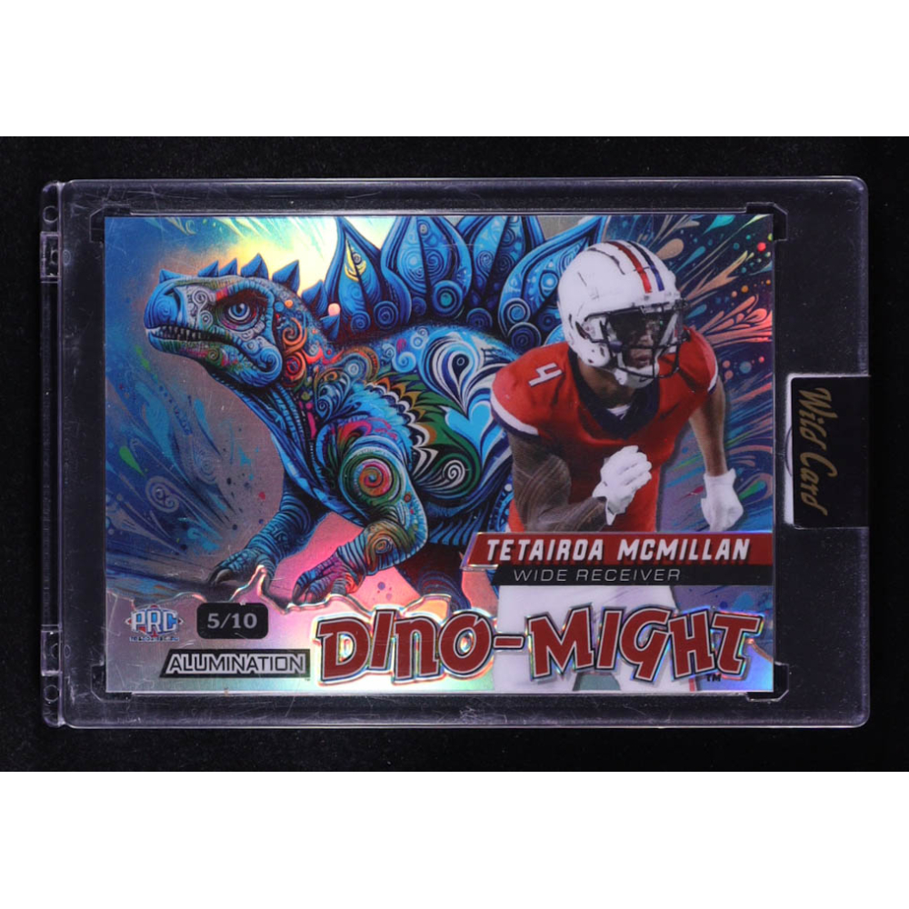 Tetairoa Mcmillan 2024 Wild Card Alumination Dino-Might Stegosaurus #DMSTG1-TM RC #5/10 at PristineAuction.com