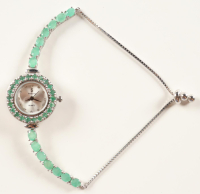 New 4.7 CTW Emerald Quartz Watch | Estimate Retail Value $2,800 (UGL) at PristineAuction.com