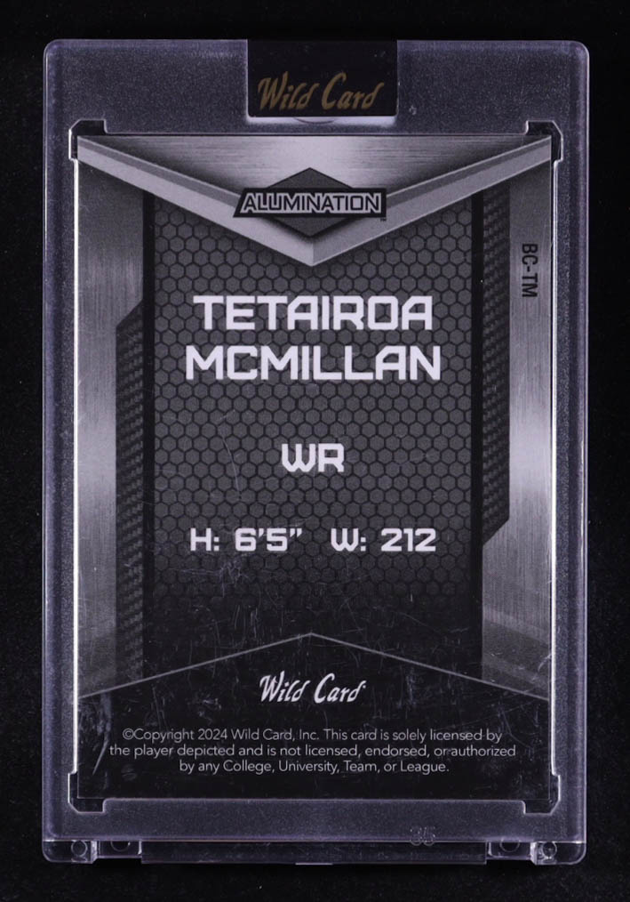 Tetairoa Mcmillan 2024 Wild Card Alumination #BC-TM RC #63/99 at PristineAuction.com Tetairoa Mcmillan 2024 Wild Card Alumination #BC-TM RC #63/99 at PristineAuction.com