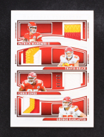 Patrick Mahomes II / Chris Jones / George Karlaftis / Travis Kelce 2024 Panini National Treasures NFL Gear Quad Materials Holo Silver #8 #03/25 at PristineAuction.com