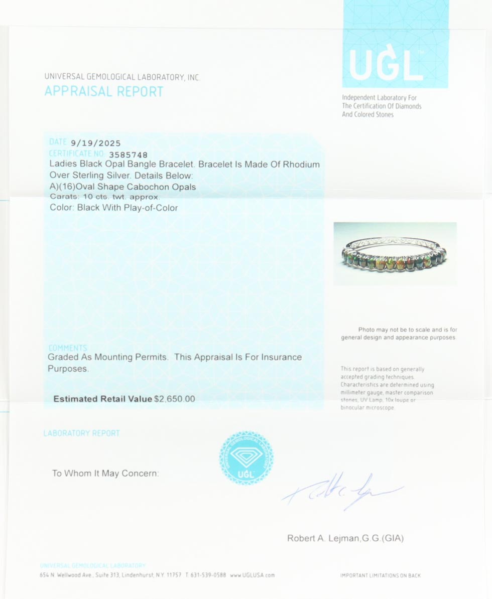 New 10 CTW Black Opal Bracelet | Estimate Retail Value $2,650 (UGL) at PristineAuction.com New 10 CTW Black Opal Bracelet | Estimate Retail Value $2,650 (UGL) at PristineAuction.com