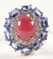 New 6.78 CTW Ruby & Tanzanite Ring | Estimated Retail Value: $2,100 (UGL) at PristineAuction.com