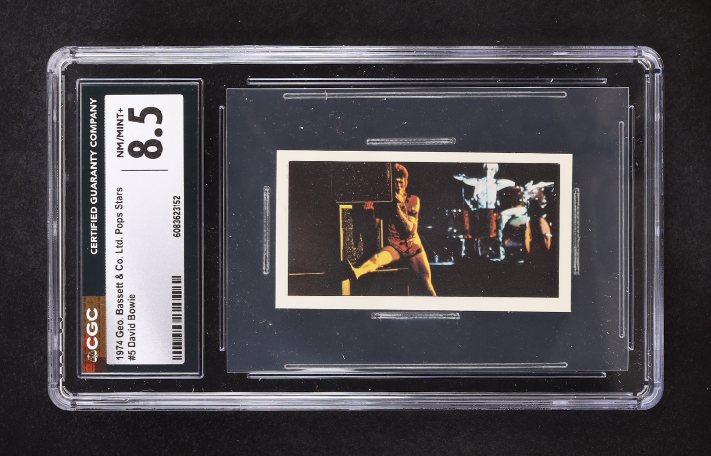 David Bowie 1974 Geo. Bassett & Co. Ltd. Pop Stars #5 (CGC 8.5) at PristineAuction.com David Bowie 1974 Geo. Bassett & Co. Ltd. Pop Stars #5 (CGC 8.5) at PristineAuction.com