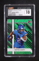 Ashton Jeanty 2024 Leaf Collective Promos Pro Set Green Shimmer #PSB-1 RC #27/50 (CGC 10) at PristineAuction.com