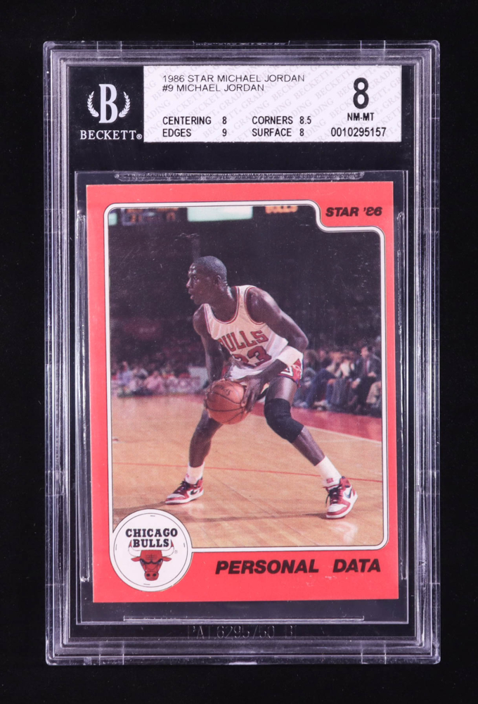 Michael Jordan 1986 Star Michael Jordan #9 RC / Personal Data (BGS 8)