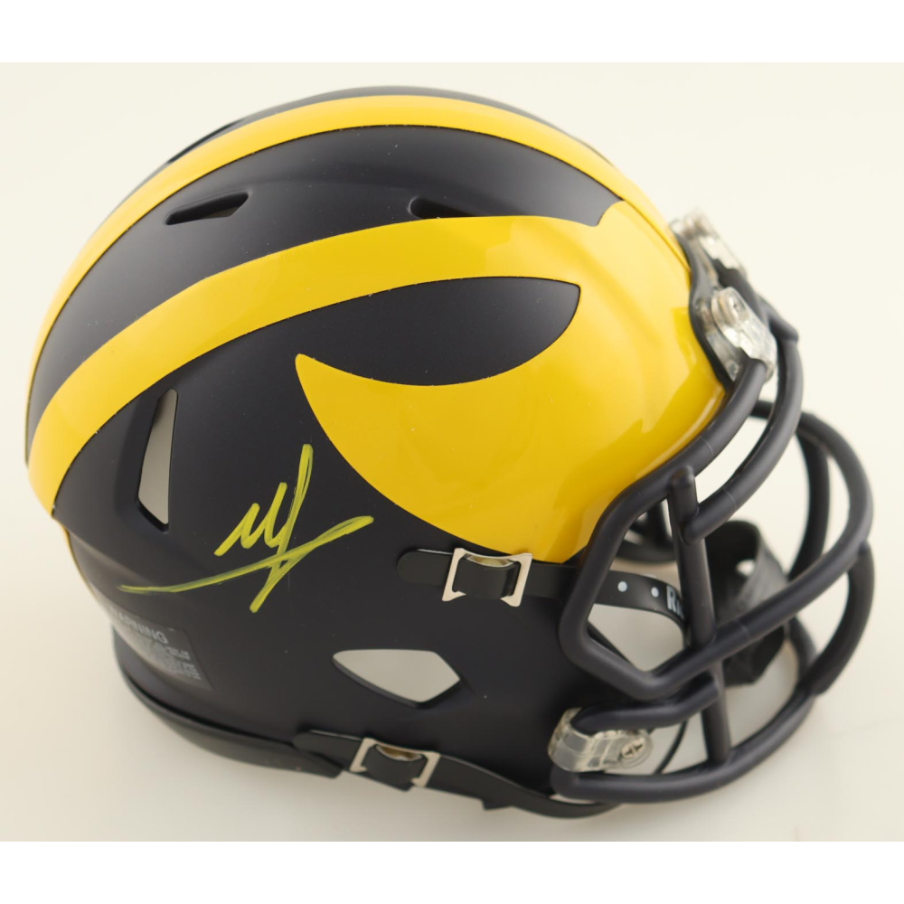 Mike Sainristil Signed Michigan Wolverines Speed Mini Helmet (JSA) at PristineAuction.com
