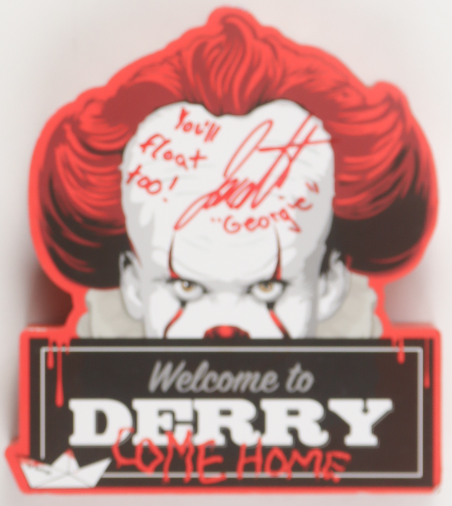 Jackson Robert Scott Signed "It" Pennywise Hanging Decoration Inscribed "Georgie" & "You'll Float Too!" (JSA) at PristineAuction.com Jackson Robert Scott Signed "It" Pennywise Hanging Decoration Inscribed "Georgie" & "You'll Float Too!" (JSA) at PristineAuction.com