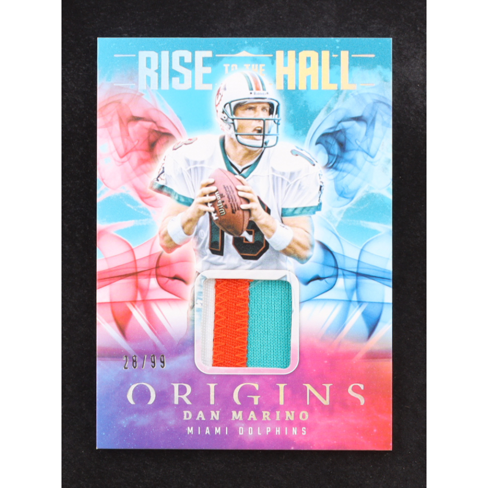 Dan Marino 2025 Panini Origins Rise to the Hall Jerseys Turquoise #20 #28/99 at PristineAuction.com