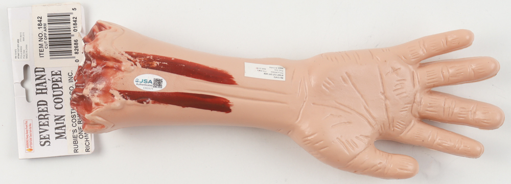 Jackson Robert Scott Signed "It" Severed Hand Prop Inscribed "Georgie" & "You'll Float Too" (JSA) at PristineAuction.com Jackson Robert Scott Signed "It" Severed Hand Prop Inscribed "Georgie" & "You'll Float Too" (JSA) at PristineAuction.com