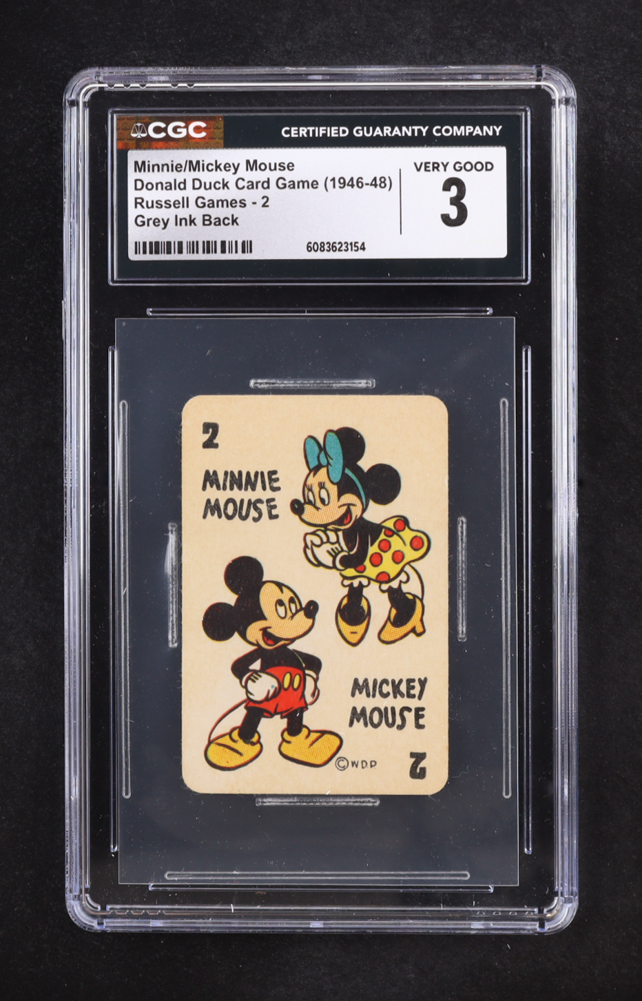 Minnie / Mickey Mouse Donald Duck Card Game 1946-48 Russell Games-2 Grey Ink Back (CGC 3) at PristineAuction.com Minnie / Mickey Mouse Donald Duck Card Game 1946-48 Russell Games-2 Grey Ink Back (CGC 3) at PristineAuction.com