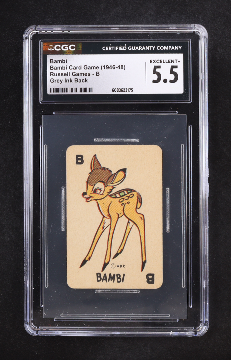 Bambi Card Game 1946-48 Russell Games-B Grey Ink Back (CGC 5.5) at PristineAuction.com Bambi Card Game 1946-48 Russell Games-B Grey Ink Back (CGC 5.5) at PristineAuction.com