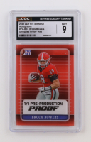 Brock Bowers 2023 Leaf Pro Set Metal Autographs Unsigned Red Pre-Production Proof #PA-BB1 RC #1/1 (CGC 9) at PristineAuction.com