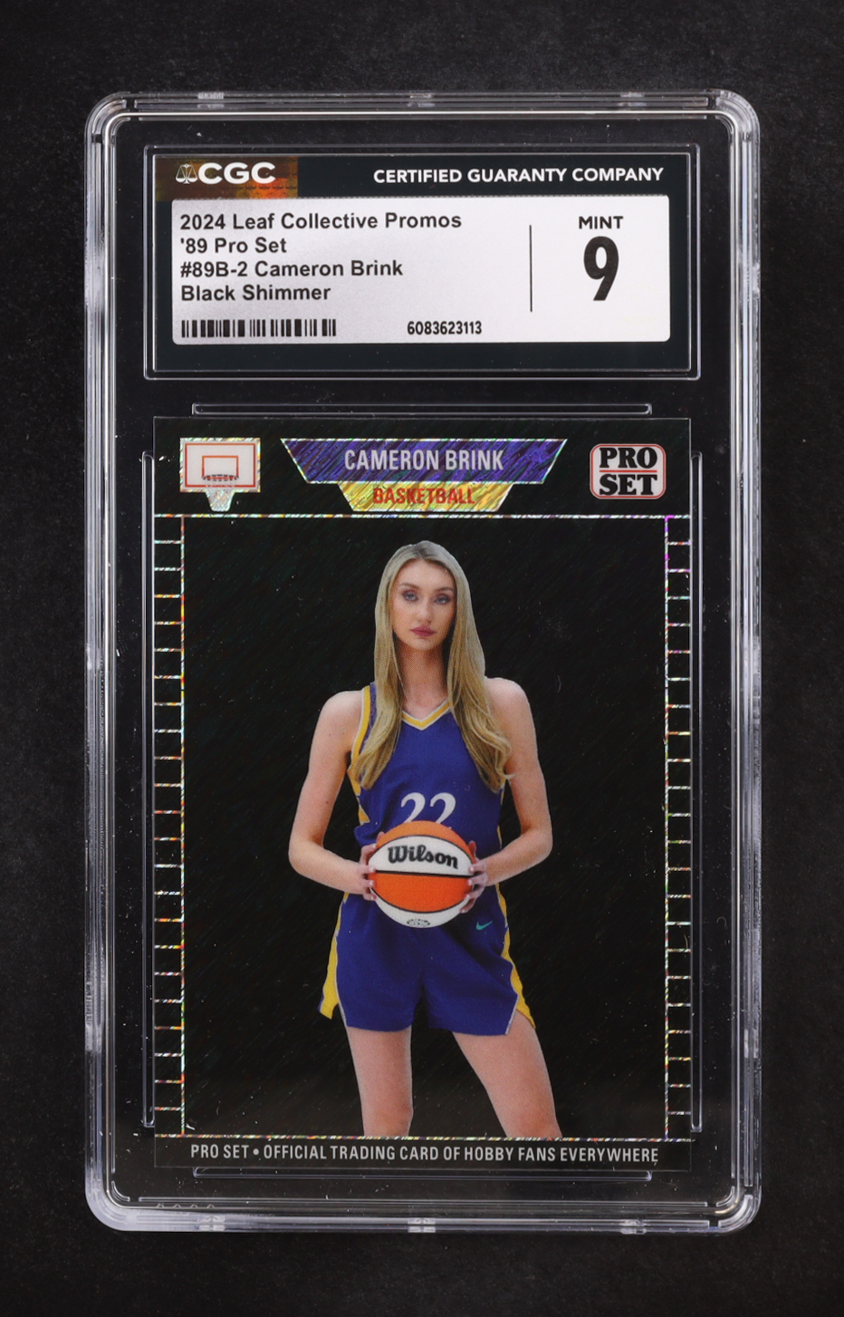 Cameron Brink 2024 Leaf Collective Promos '89 Pro Set Black Shimmer #89B-2 RC #5/25 (CGC 9) at PristineAuction.com Cameron Brink 2024 Leaf Collective Promos '89 Pro Set Black Shimmer #89B-2 RC #5/25 (CGC 9) at PristineAuction.com