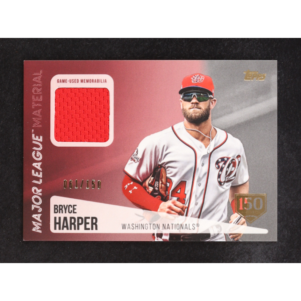 Bryce Harper 2019 Topps Major League Materials 150th Anniversary #MLMBH #061/150 S2 at PristineAuction.com