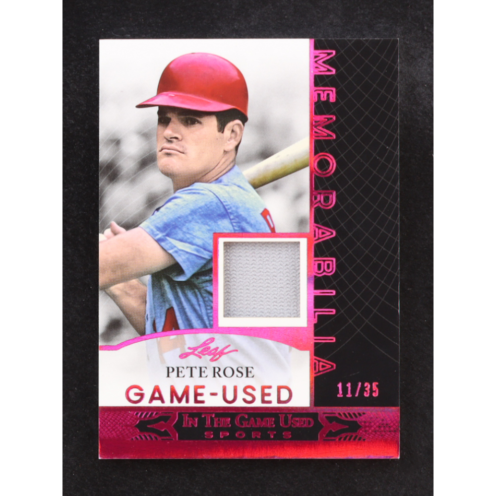 Pete Rose 2024 Leaf ITG Used Sports Game-Used Memorabilia Spectrum Pink #GUM45 #11/35 at PristineAuction.com