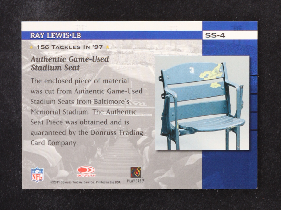 Ray Lewis 2001 Donruss Classics Stadium Stars #SS4 at PristineAuction.com Ray Lewis 2001 Donruss Classics Stadium Stars #SS4 at PristineAuction.com