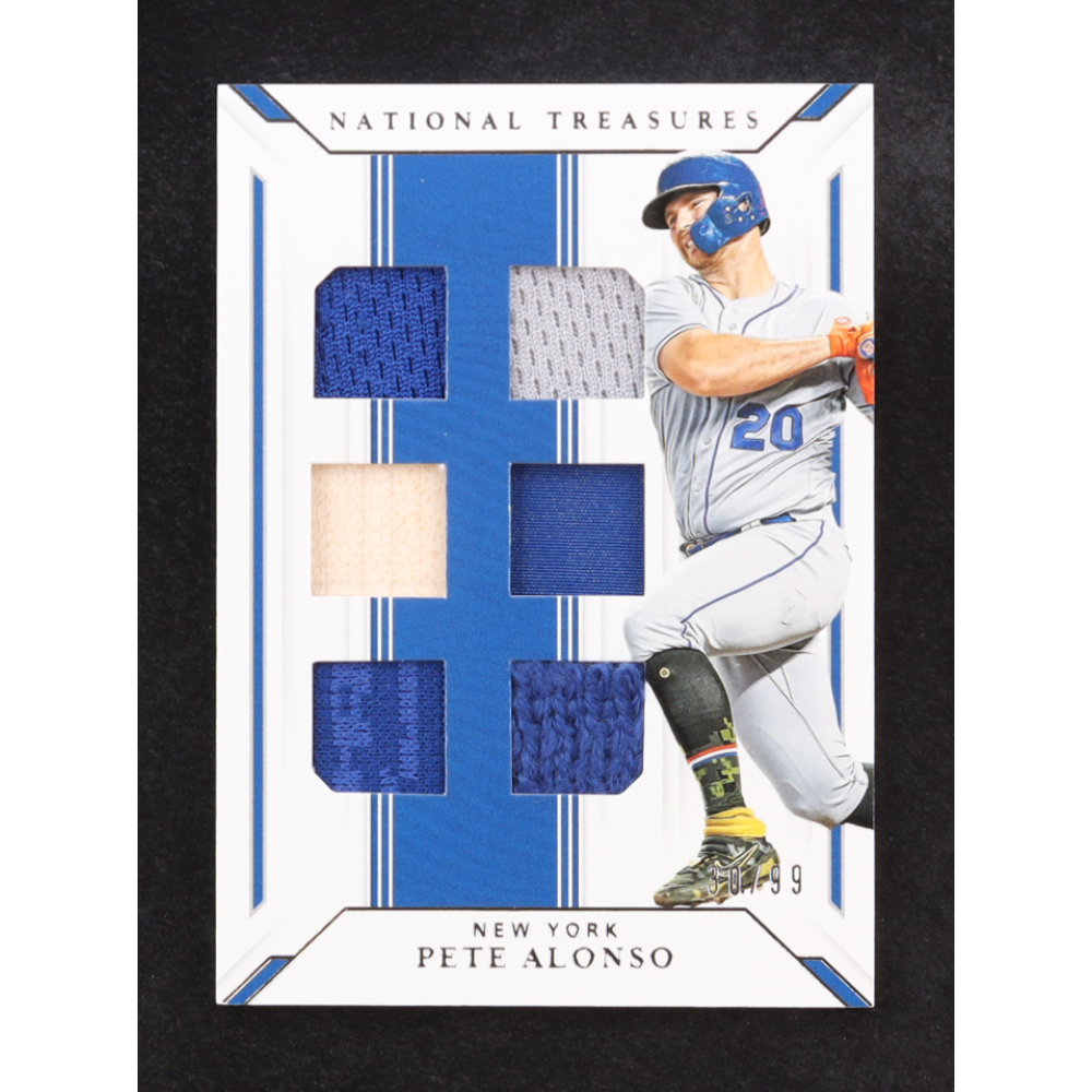 Pete Alonso 2019 Panini National Treasures Game Gear Sixes #7 #30/99 RC at PristineAuction.com