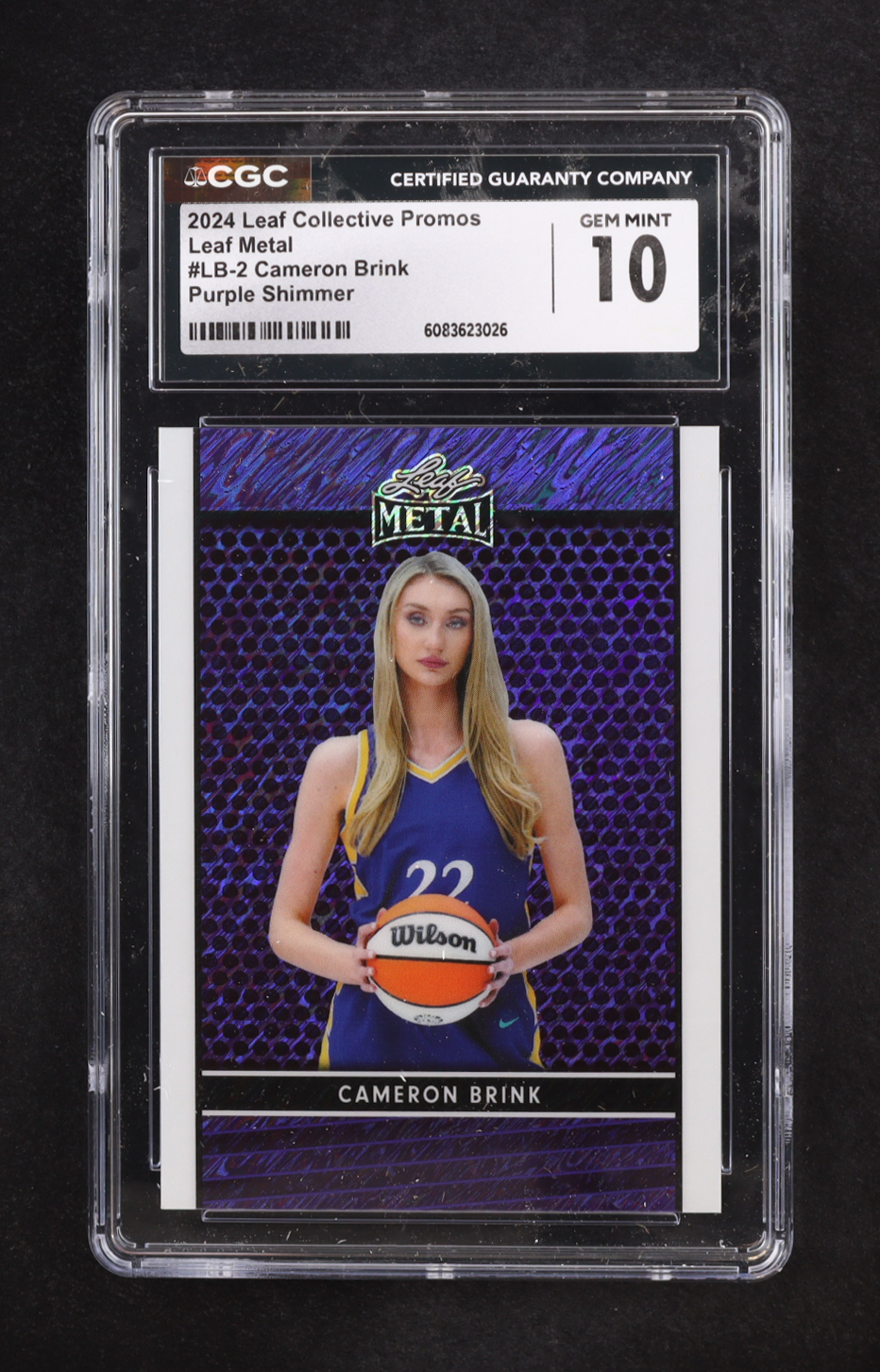 Cameron Brink 2024 Leaf Metal Collective Promos Purple Shimmer #LB-2 RC #88/199 (CGC 10) at PristineAuction.com Cameron Brink 2024 Leaf Metal Collective Promos Purple Shimmer #LB-2 RC #88/199 (CGC 10) at PristineAuction.com