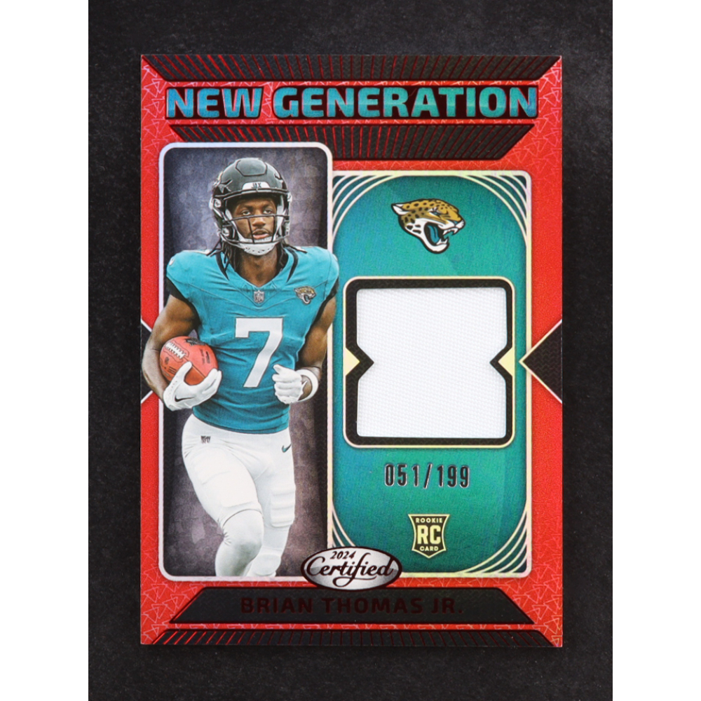 Brian Thomas Jr. 2024 Certified New Generation Jerseys Mirror Red #3 #051/199 RC at PristineAuction.com
