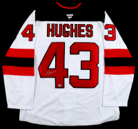 Luke Hughes Signed Devils Jersey (Fanatics) at PristineAuction.com