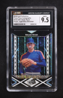 Nolan Ryan 2024 Leaf Collective Press Pass Autographs Promos Light Blue Shimmer Pre-Production Proof #20A-NR1 #1/1 (CGC 9.5) at PristineAuction.com