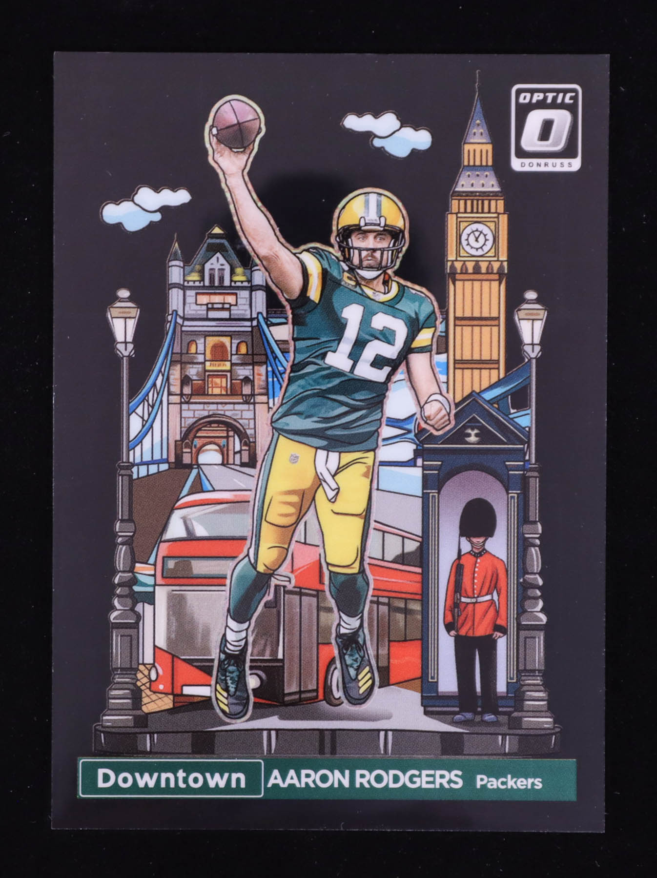 Aaron Rodgers 2023 Donruss Optic Downtown International Black Pandora #4 #17/25 at PristineAuction.com Aaron Rodgers 2023 Donruss Optic Downtown International Black Pandora #4 #17/25 at PristineAuction.com