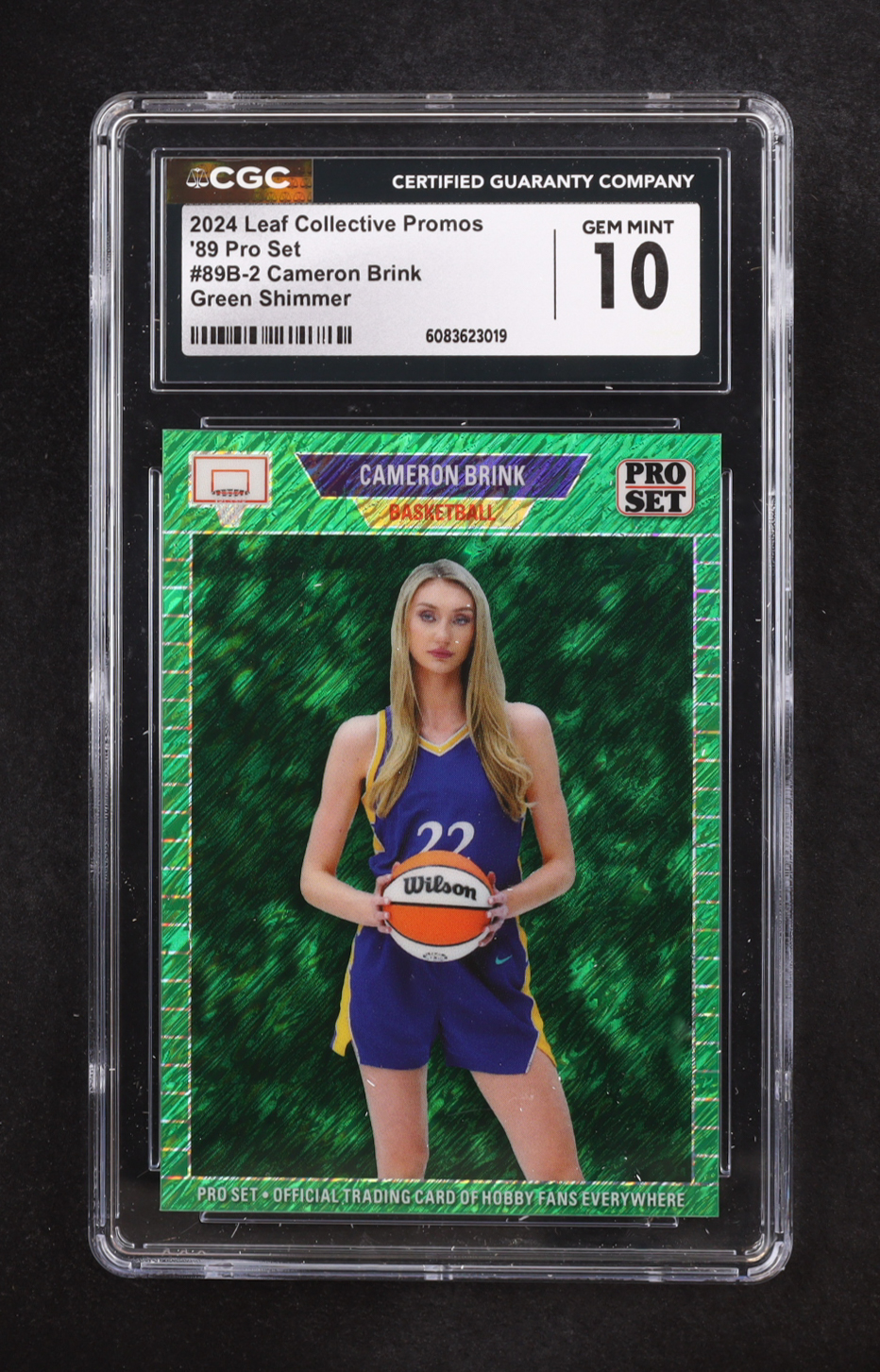 Cameron Brink 2024 Leaf Collective Promos '89 Pro Set Green Shimmer #89B-2 RC #2/50 (CGC 10) at PristineAuction.com Cameron Brink 2024 Leaf Collective Promos '89 Pro Set Green Shimmer #89B-2 RC #2/50 (CGC 10) at PristineAuction.com
