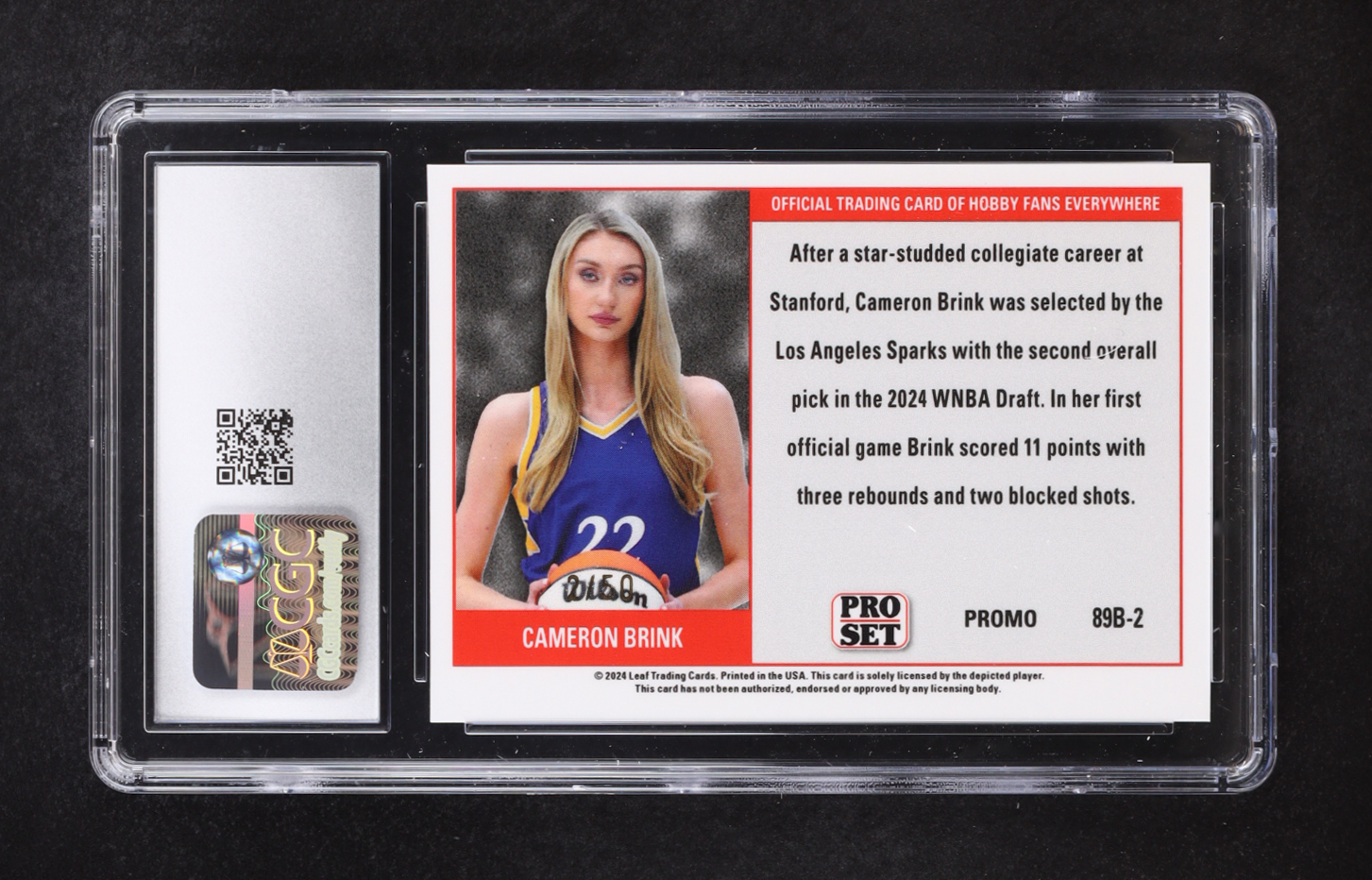 Cameron Brink 2024 Leaf Collective Promos '89 Pro Set Green Shimmer #89B-2 RC #2/50 (CGC 10) at PristineAuction.com Cameron Brink 2024 Leaf Collective Promos '89 Pro Set Green Shimmer #89B-2 RC #2/50 (CGC 10) at PristineAuction.com