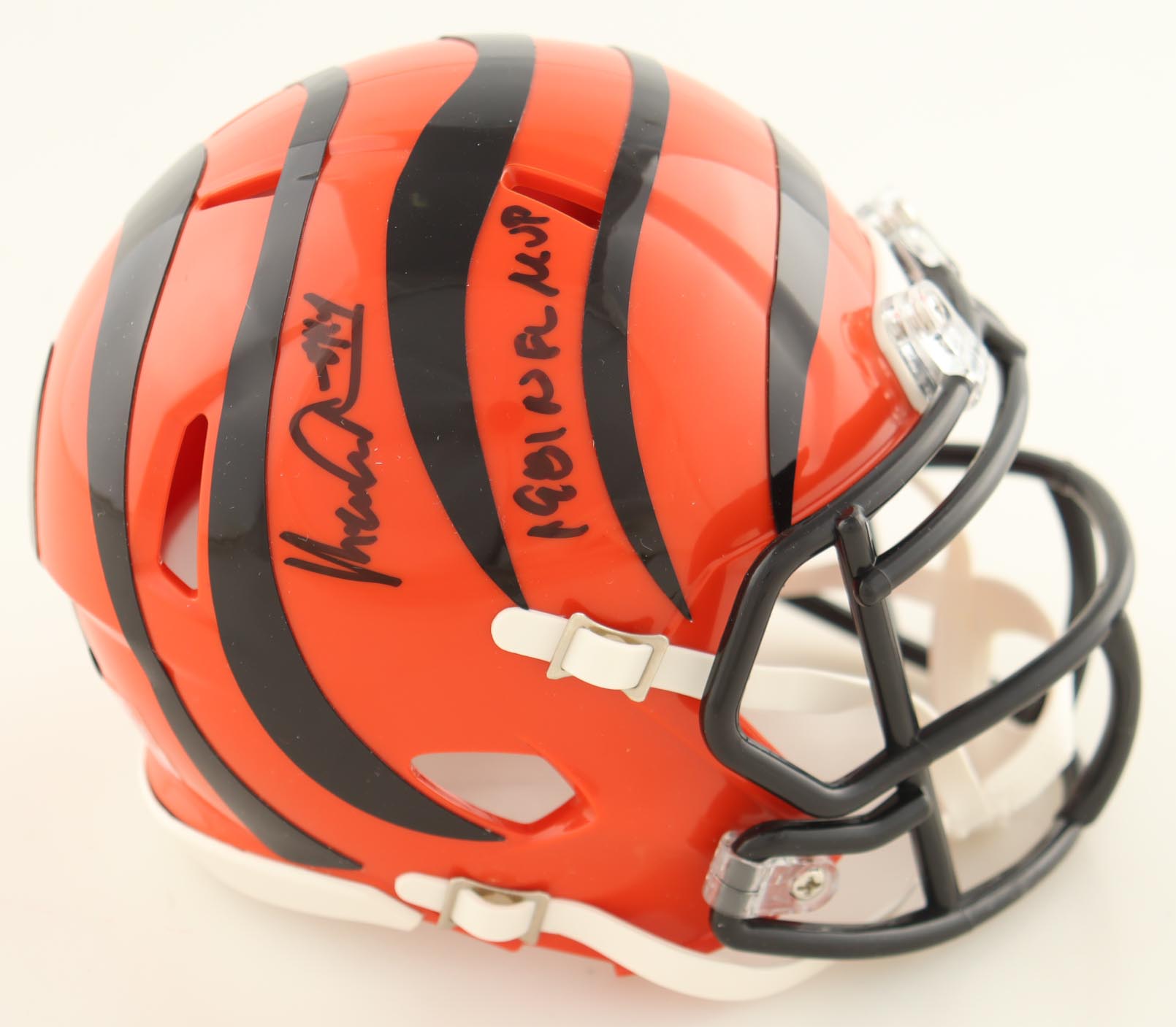 Ken Anderson Signed Bengals Speed Mini Helmet Inscribed "1981 NFL MVP" (Authentic Ink) at PristineAuction.com Ken Anderson Signed Bengals Speed Mini Helmet Inscribed "1981 NFL MVP" (Authentic Ink) at PristineAuction.com