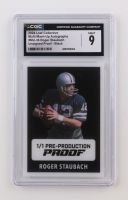 Roger Staubach 2024 Leaf Collective Multi Mash-Up Autographs Unsigned Black Pre-Production Proof #MU-36 #1/1 (CGC 9) at PristineAuction.com