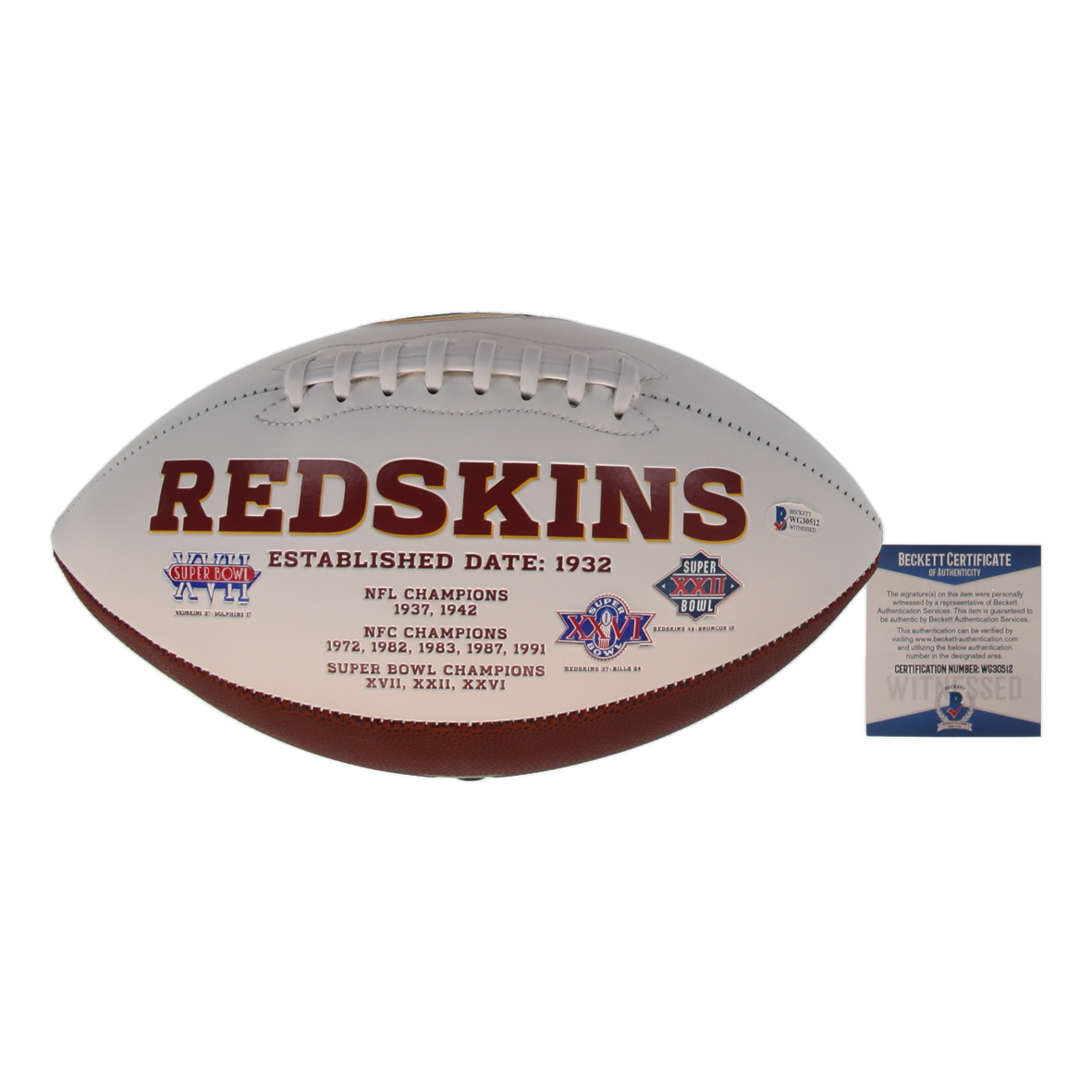 Deion Sanders Signed Redskins Logo Football (Beckett) at PristineAuction.com Deion Sanders Signed Redskins Logo Football (Beckett) at PristineAuction.com