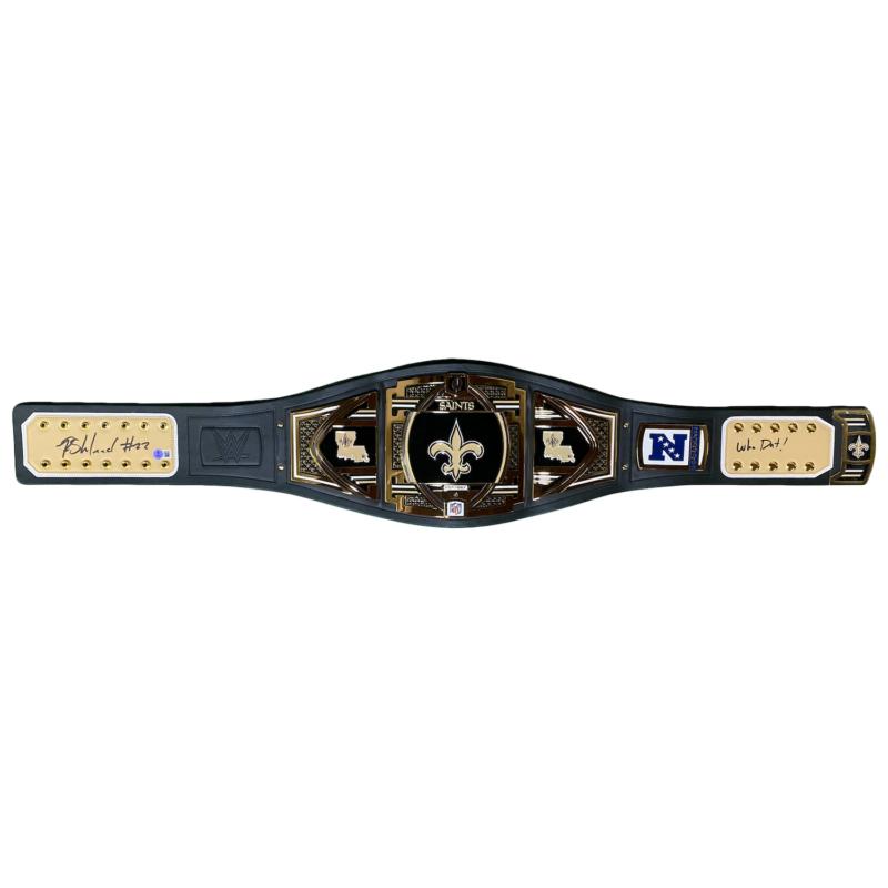 Rashid Shaheed Signed Saints WWE "Legacy" Championship Belt Inscribed "Who Dat!" (Beckett) at PristineAuction.com Rashid Shaheed Signed Saints WWE "Legacy" Championship Belt Inscribed "Who Dat!" (Beckett) at PristineAuction.com