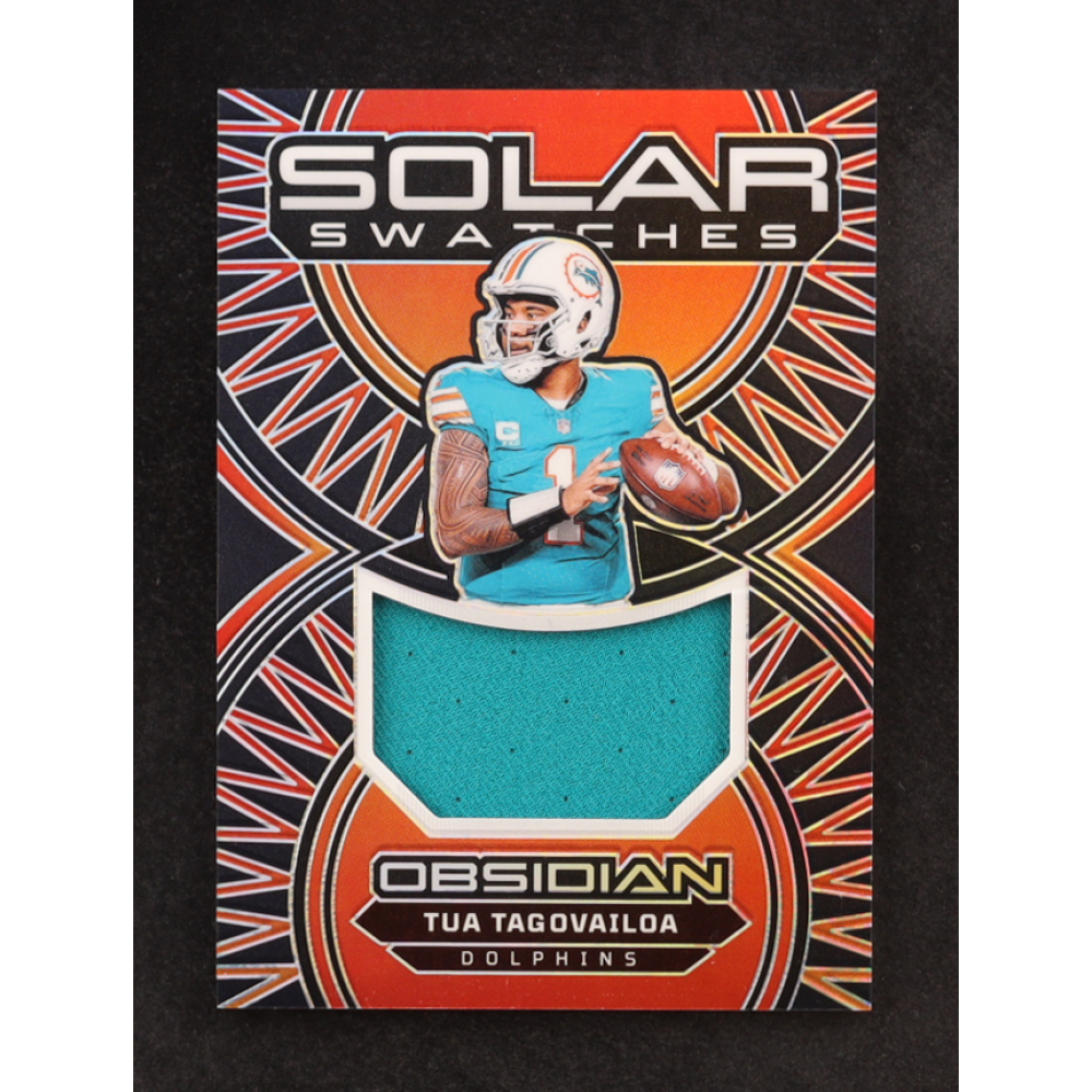 Tua Tagovailoa 2024 Panini Obsidian Solar Swatches #23 at PristineAuction.com