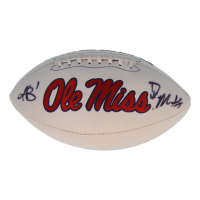DK Metcalf & AJ Brown Signed Ole Miss Rebels Logo Football (Beckett) at PristineAuction.com