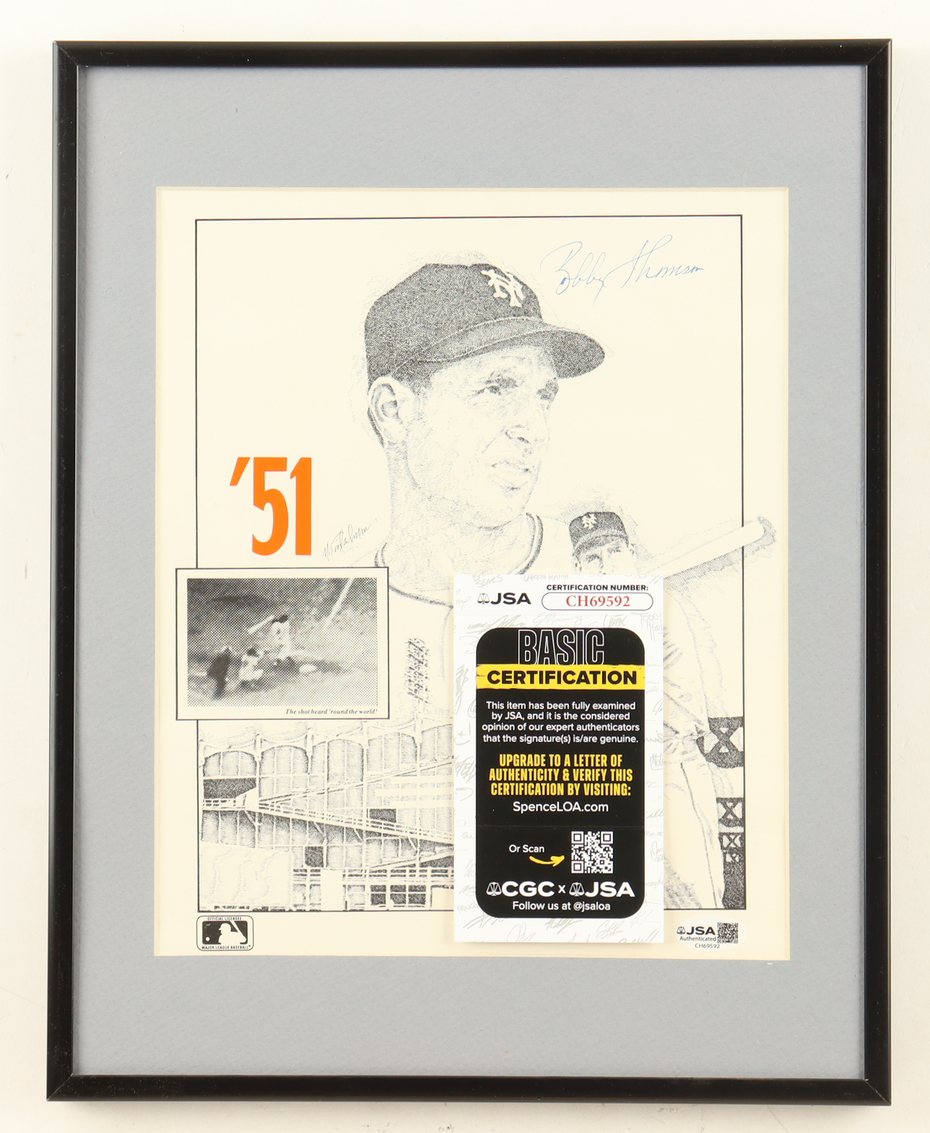 Bobby Thomson Signed New York Giants Custom Framed Art Print (JSA) at PristineAuction.com Bobby Thomson Signed New York Giants Custom Framed Art Print (JSA) at PristineAuction.com