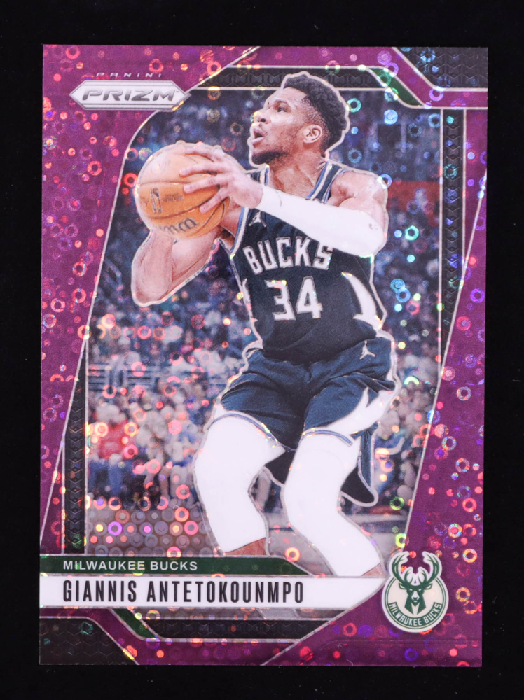 Giannis Antetokounmpo 2024-25 Panini Prizm Prizms Fast Break Purple #85 #21/75