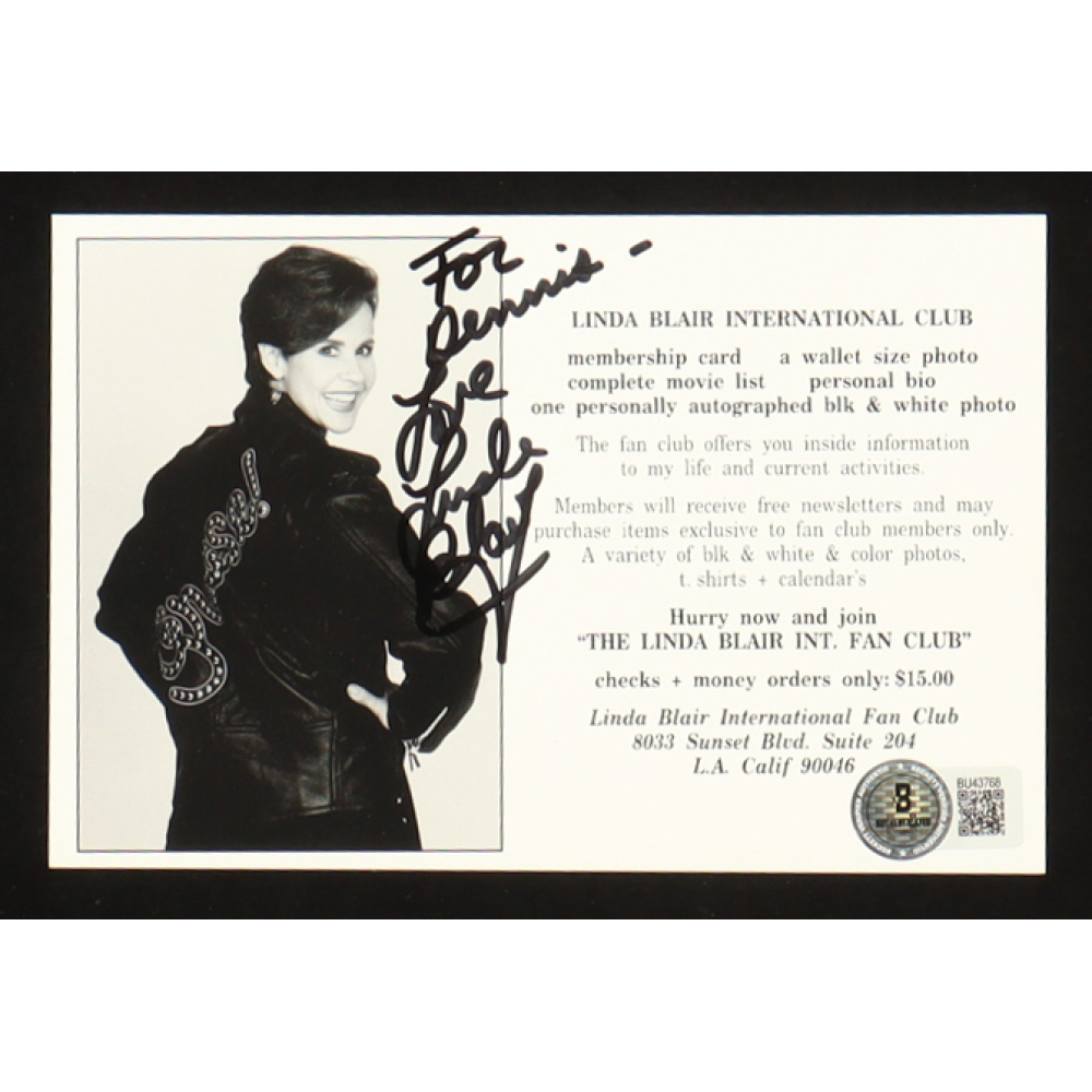 Linda Blair Signed 4x6 Postcard Inscribed "For Dennis, Love" (Beckett) at PristineAuction.com