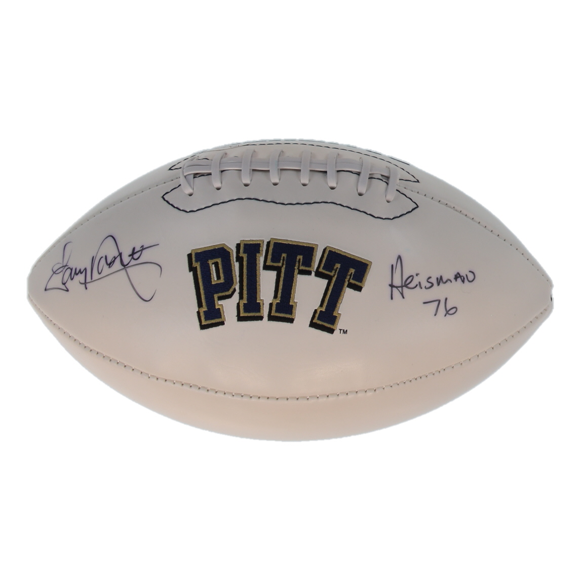 Tony Dorsett Signed Pittsburgh Panthers Logo Football Inscribed "Heisman 76" (JSA) at PristineAuction.com Tony Dorsett Signed Pittsburgh Panthers Logo Football Inscribed "Heisman 76" (JSA) at PristineAuction.com