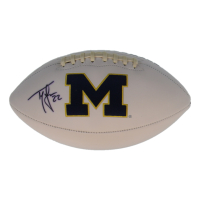 Ty Law Signed Michigan Wolverines Logo Football (Beckett) at PristineAuction.com