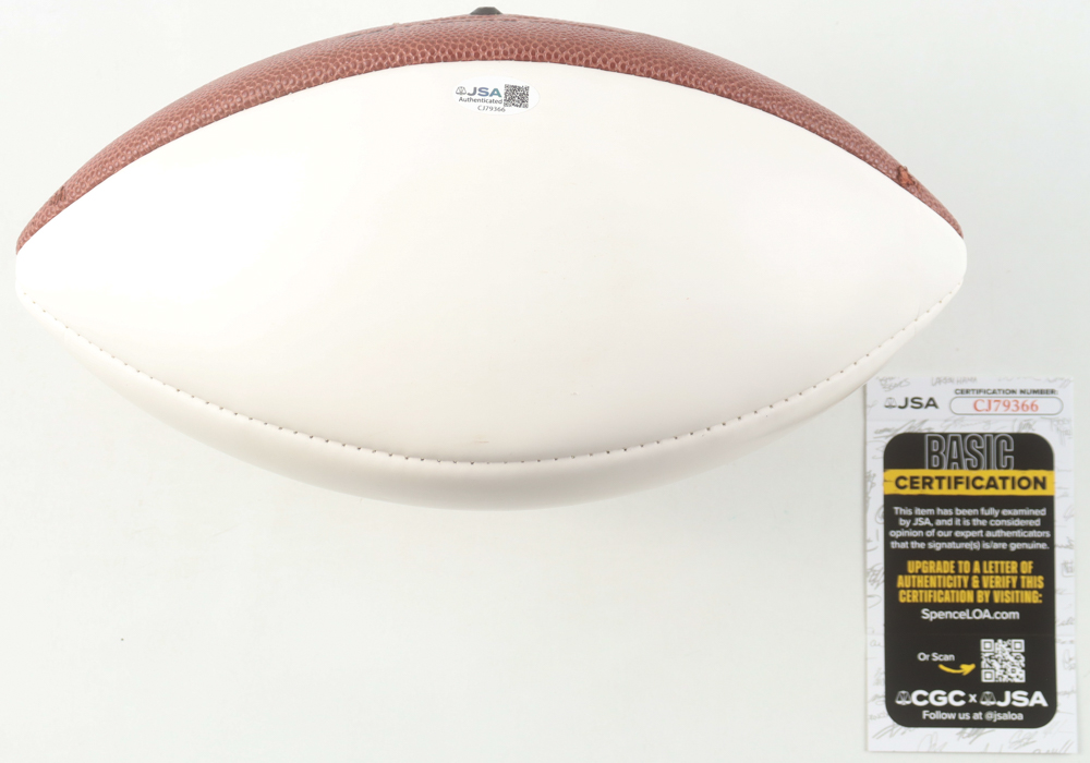 Steve Owens Signed Heisman Trophy Logo Football Inscribed "1969 Heisman Oklahoma Sooners" (JSA) at PristineAuction.com Steve Owens Signed Heisman Trophy Logo Football Inscribed "1969 Heisman Oklahoma Sooners" (JSA) at PristineAuction.com