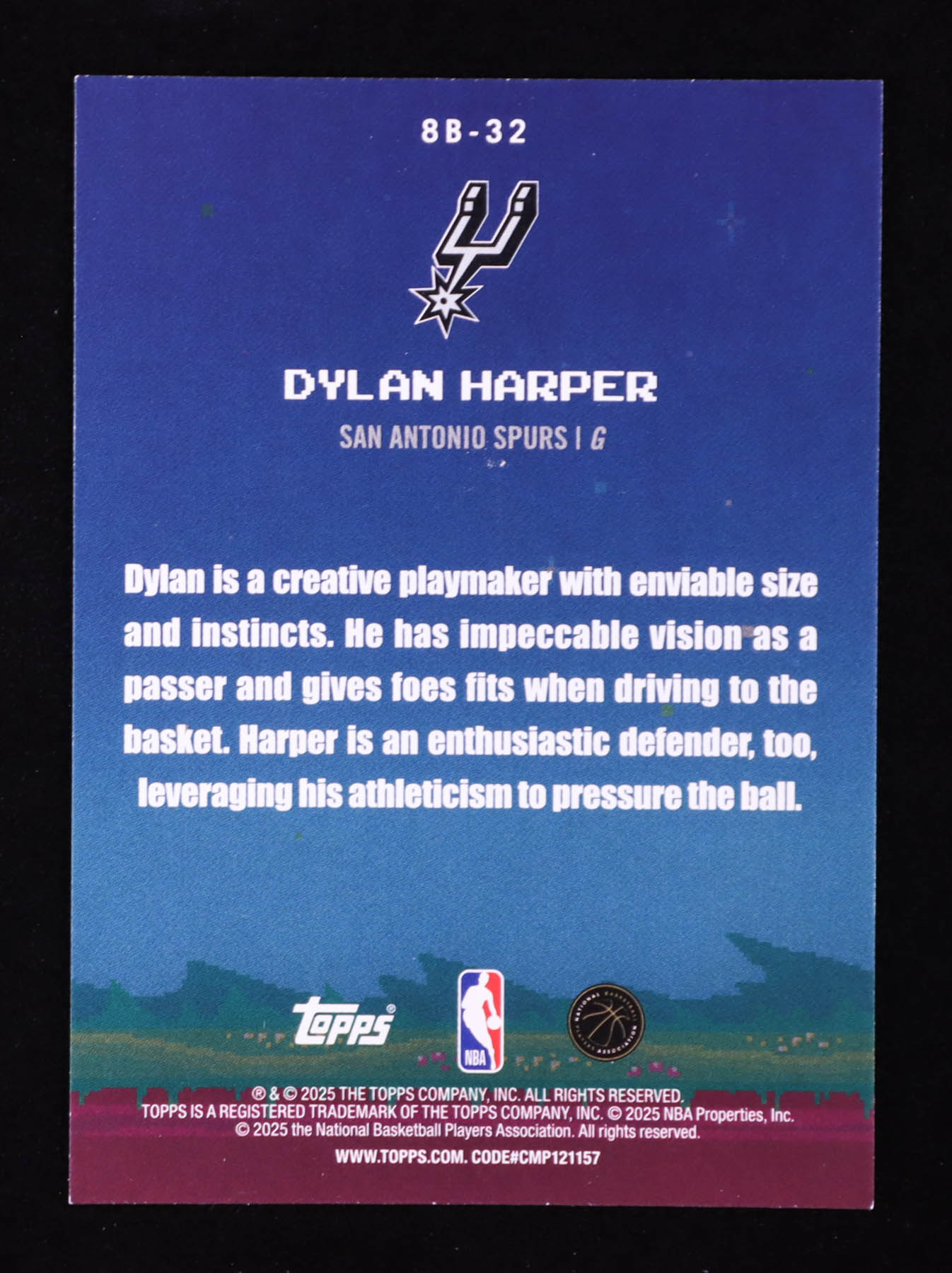 Dylan Harper 2025-26 Topps 8-Bit Ballers Holo Foil #8B32 RC at PristineAuction.com Dylan Harper 2025-26 Topps 8-Bit Ballers Holo Foil #8B32 RC at PristineAuction.com