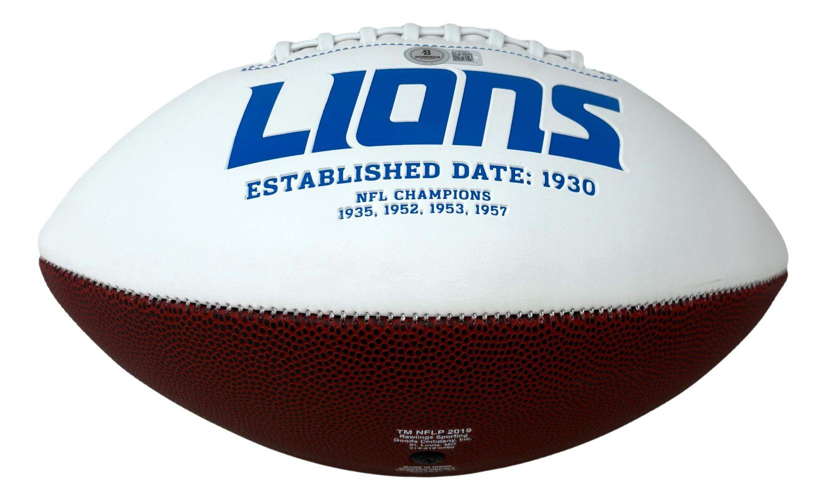 Jameson Williams Signed Lions Logo Football (Beckett) at PristineAuction.com Jameson Williams Signed Lions Logo Football (Beckett) at PristineAuction.com
