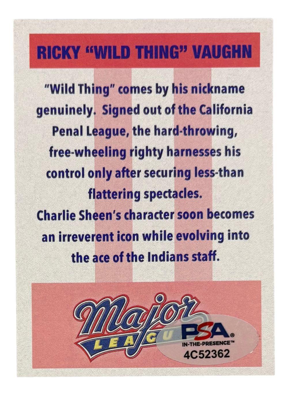 Charlie Sheen Signed "Major League" Custom Trading Card (PSA) at PristineAuction.com Charlie Sheen Signed "Major League" Custom Trading Card (PSA) at PristineAuction.com