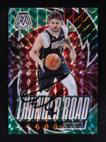 Luka Doncic Signed 2023-24 Panini Mosaic Thunder Road Mosaic Green #20 (PSA) at PristineAuction.com