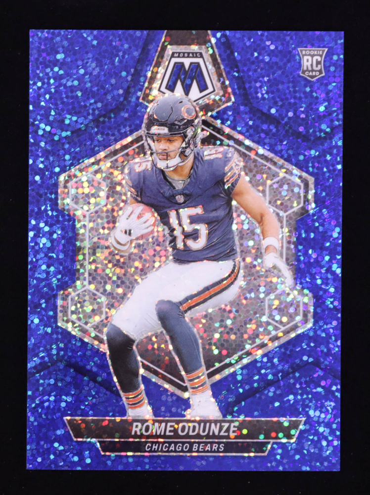 Rome Odunze 2024 Panini Mosaic Blue Sparkle #309 RC #4/96