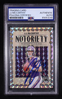 JJ McCarthy Signed 2024 Panini Mosaic Notoriety Mosaic #21 RC (PSA Authentic) at PristineAuction.com