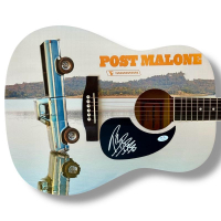 Post Malone Signed Custom Acoustic Guitar (PSA) at PristineAuction.com