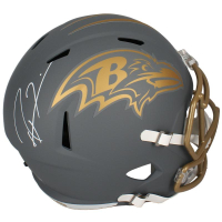 Ray Lewis Signed Ravens Full-Size Slate Alternate Speed Helmet (Beckett) at PristineAuction.com